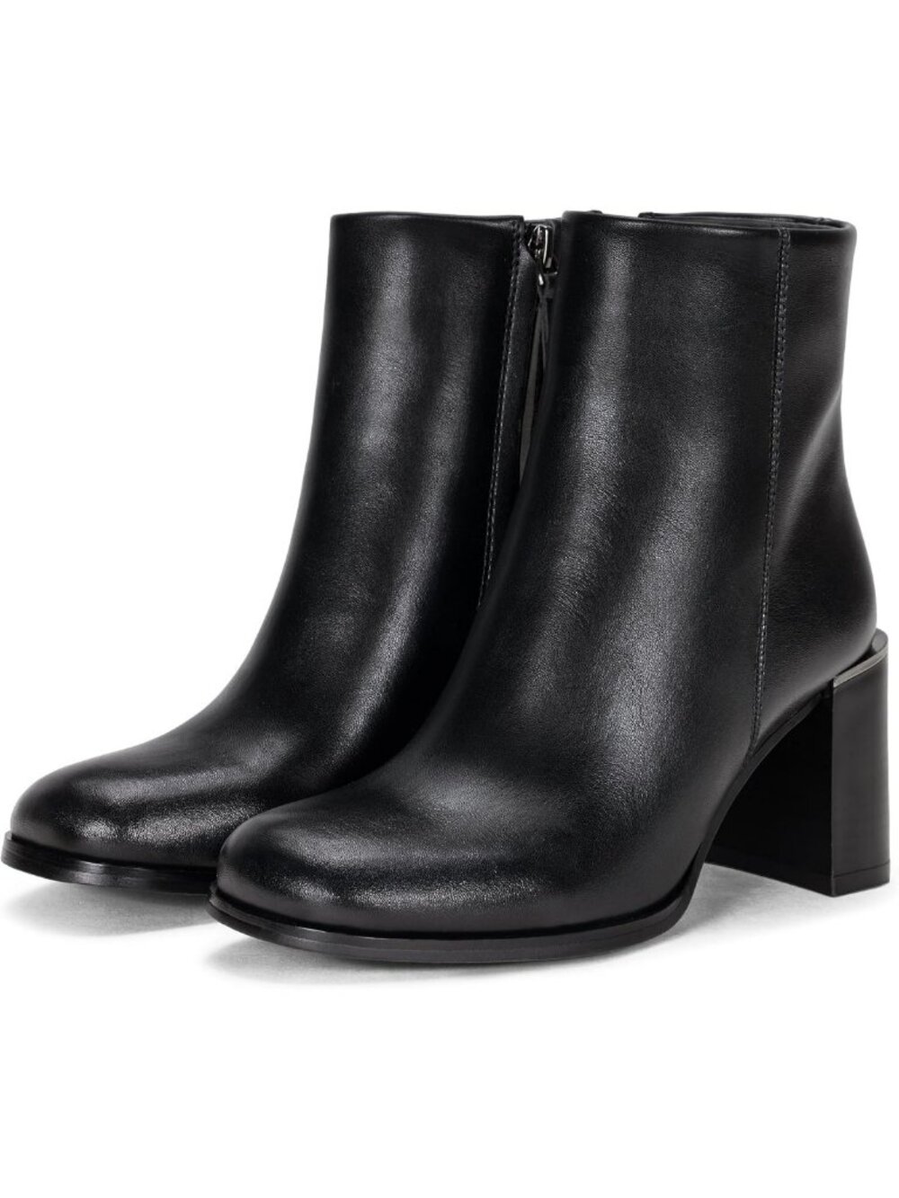 Chic Women's Chunky Heel Ankle Boots with Side Zipper, Square Round Toe Style